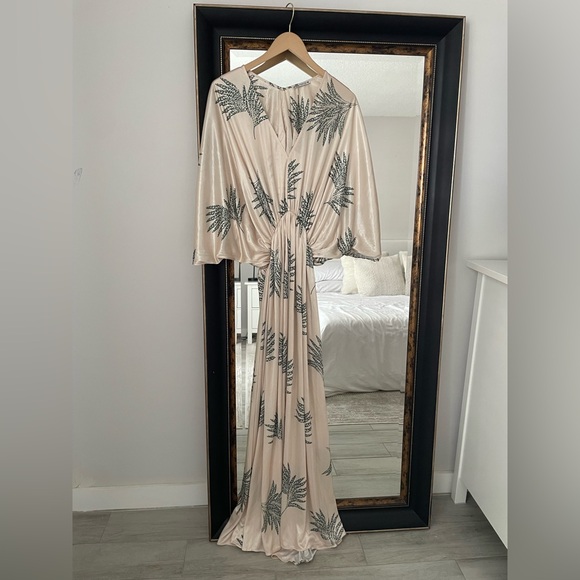 Zara Ecru Ivory Satin Effect Kaftan Maxi Dress - Picture 6 of 8